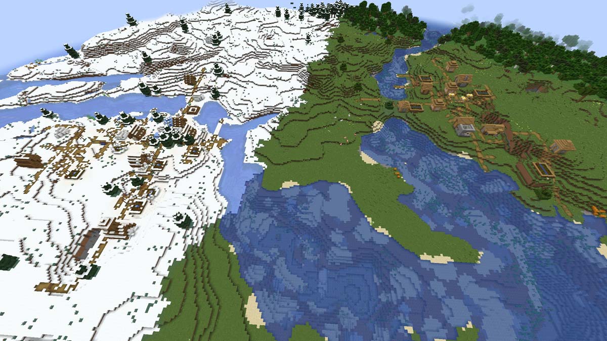 Minecraft villages appear in snow plains