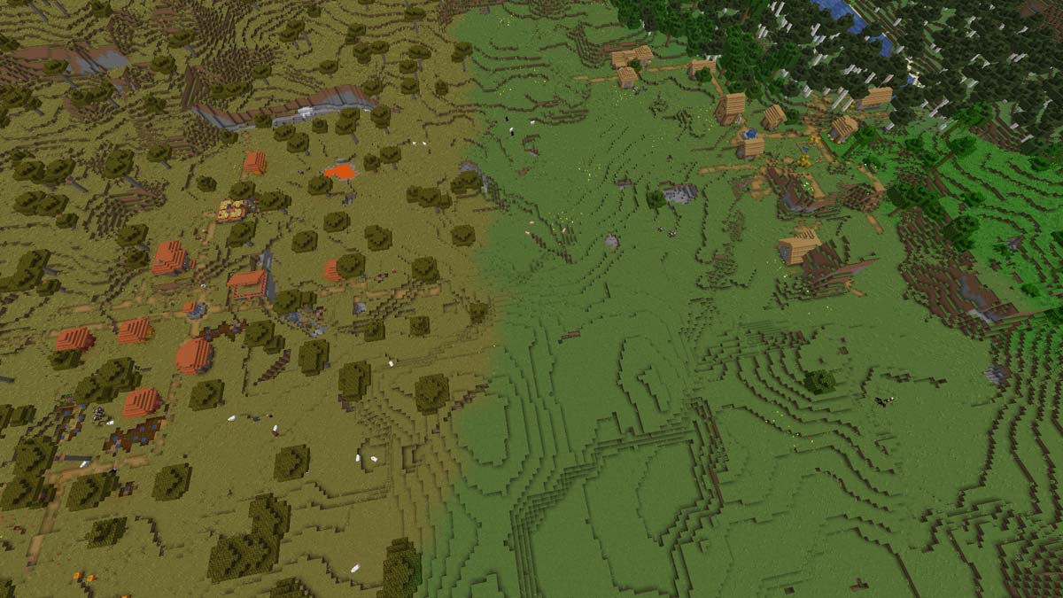 Minecraft villages appear in plains and savanna