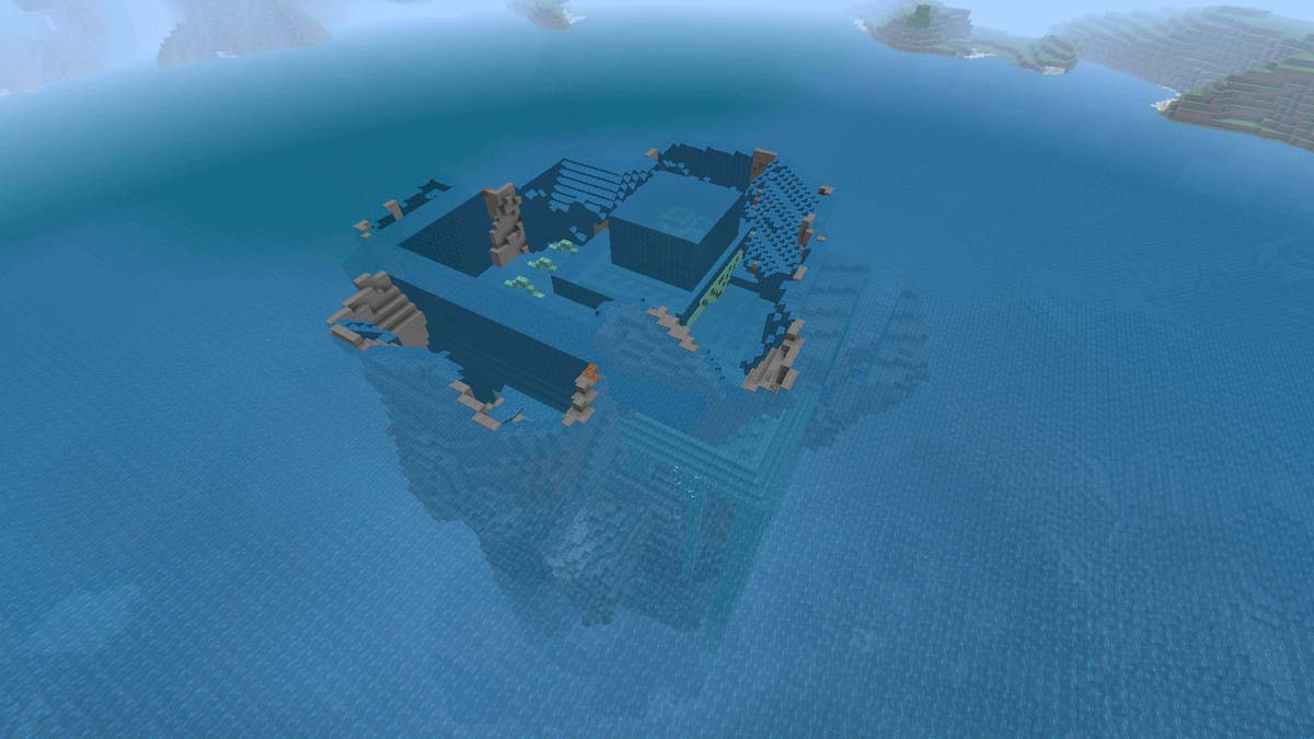 Exposed ocean monument in Minecraft PE