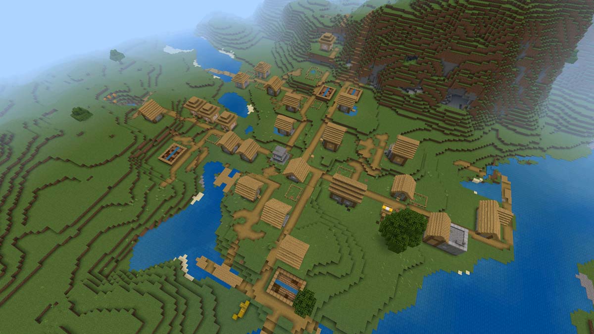 Blacksmith and giant village in Minecraft