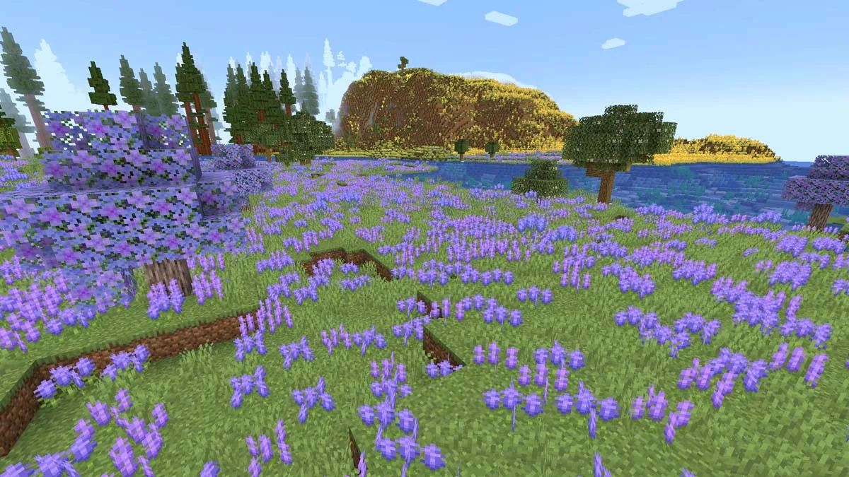 Lavander field biome in Biomes o Plenty Minecraft