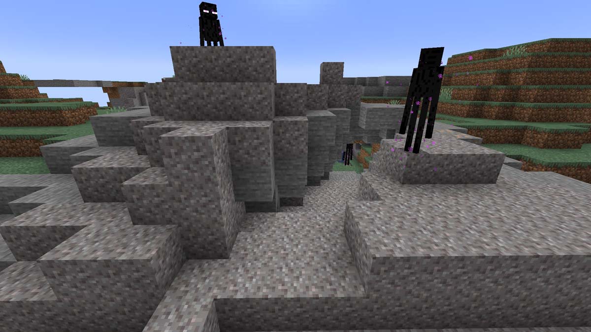 Enderman hostile mobs in Minecraft