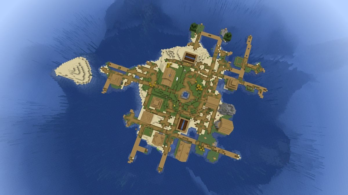 Survival island village in Minecraft