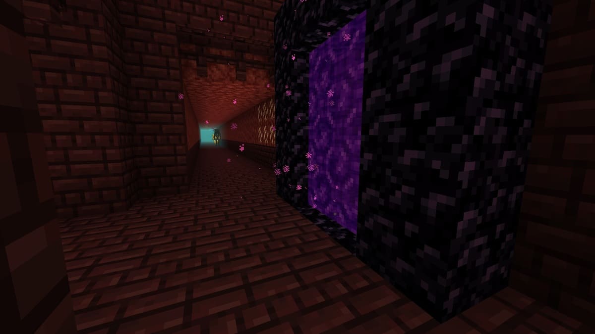 Ruined portal inside nether frotress in Minecraft