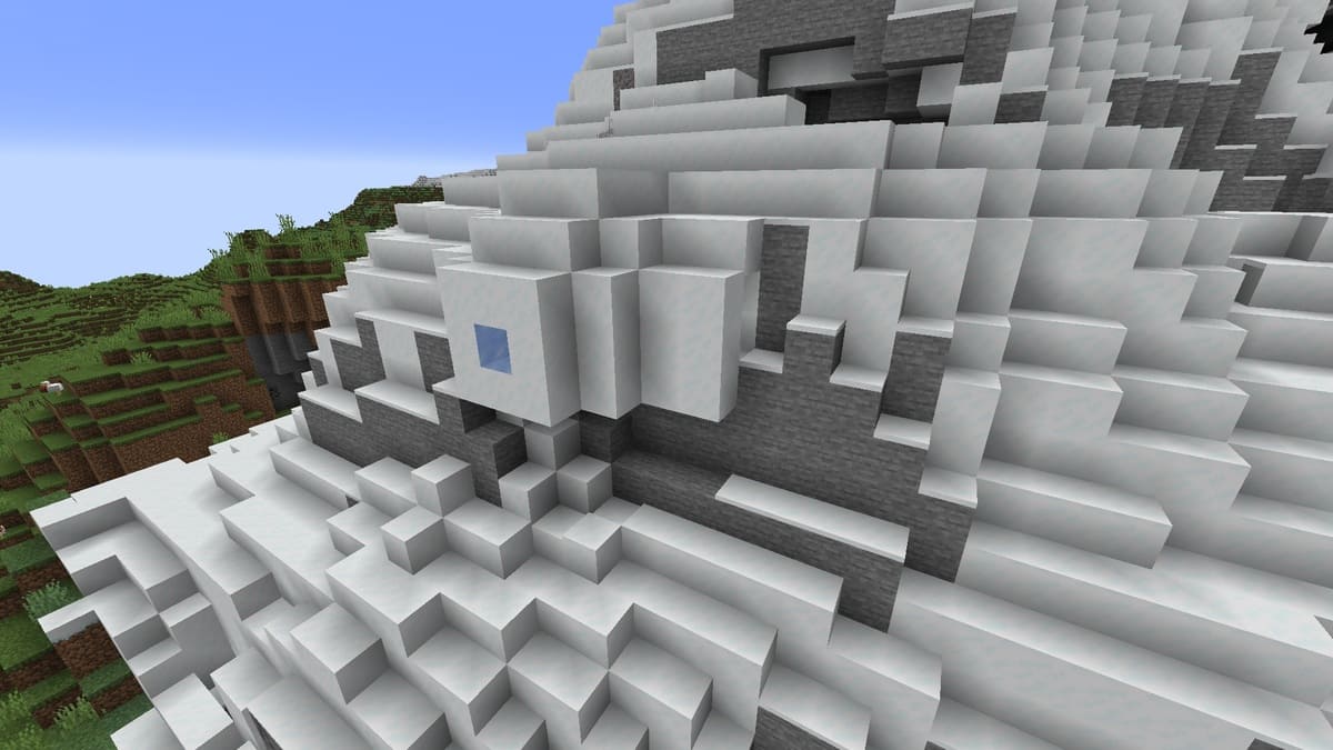 Hillside igloo in Minecraft