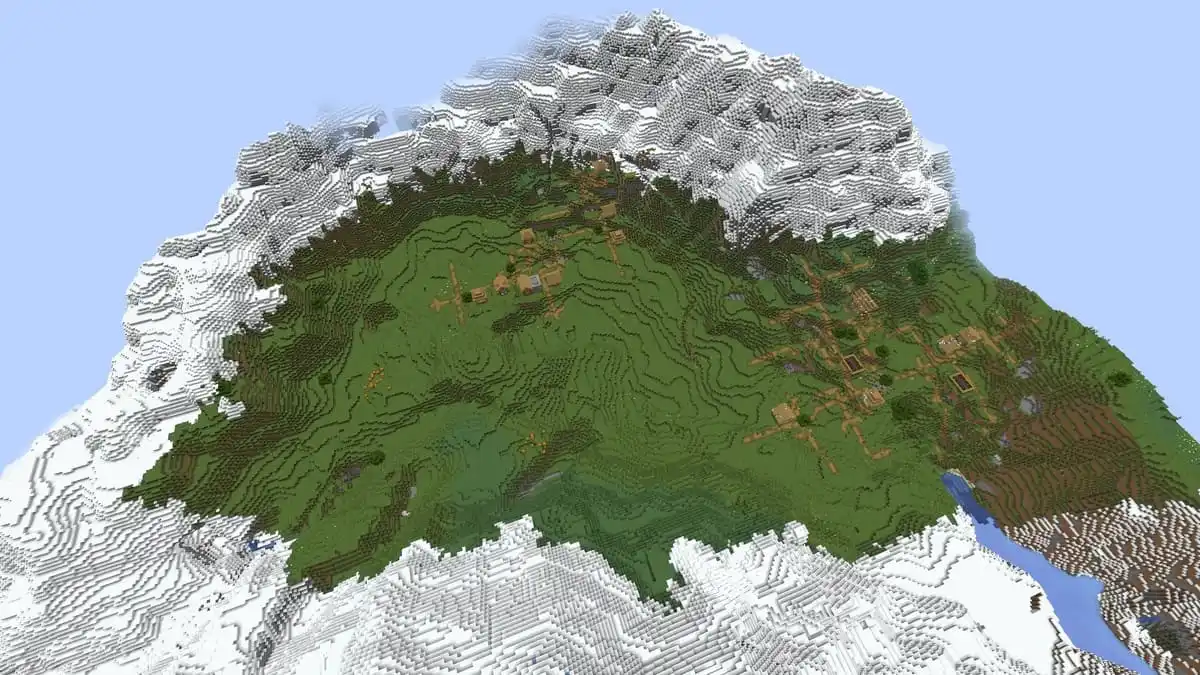 Ring mountain and double village in Minecraft