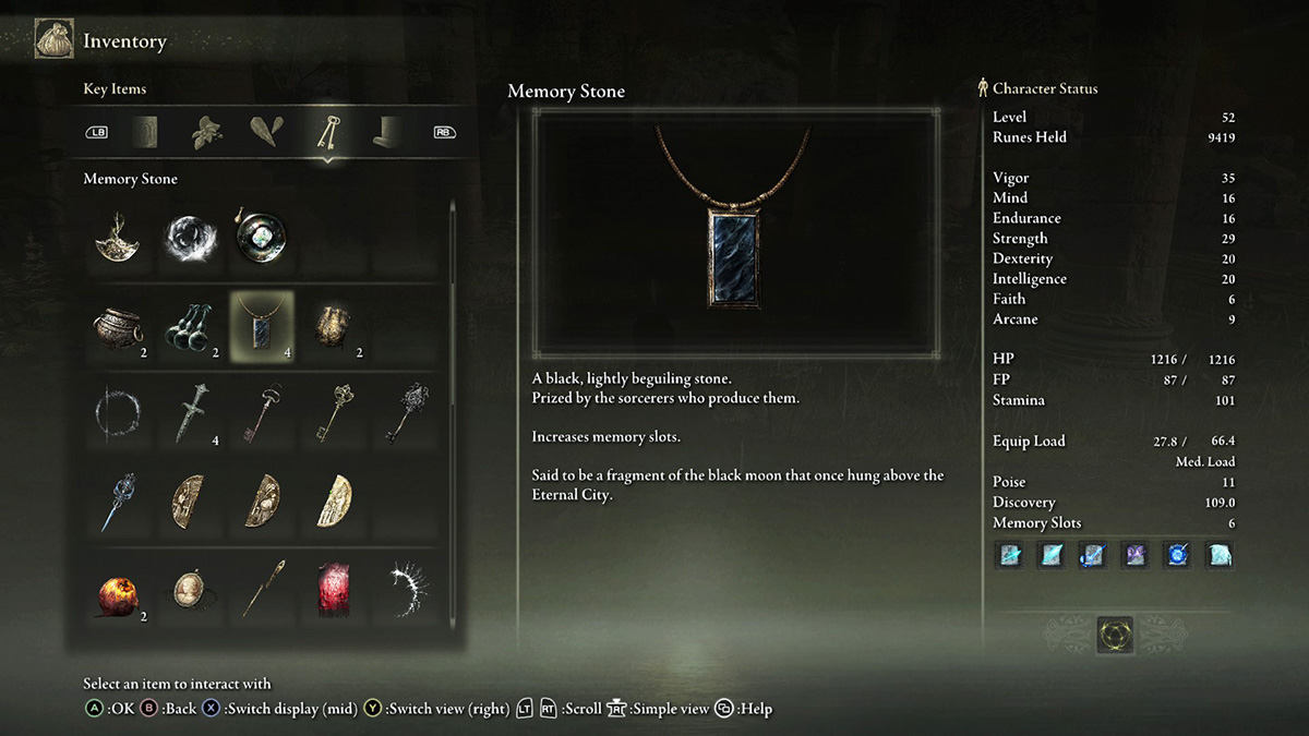 The Memory Stone item in Elden Ring