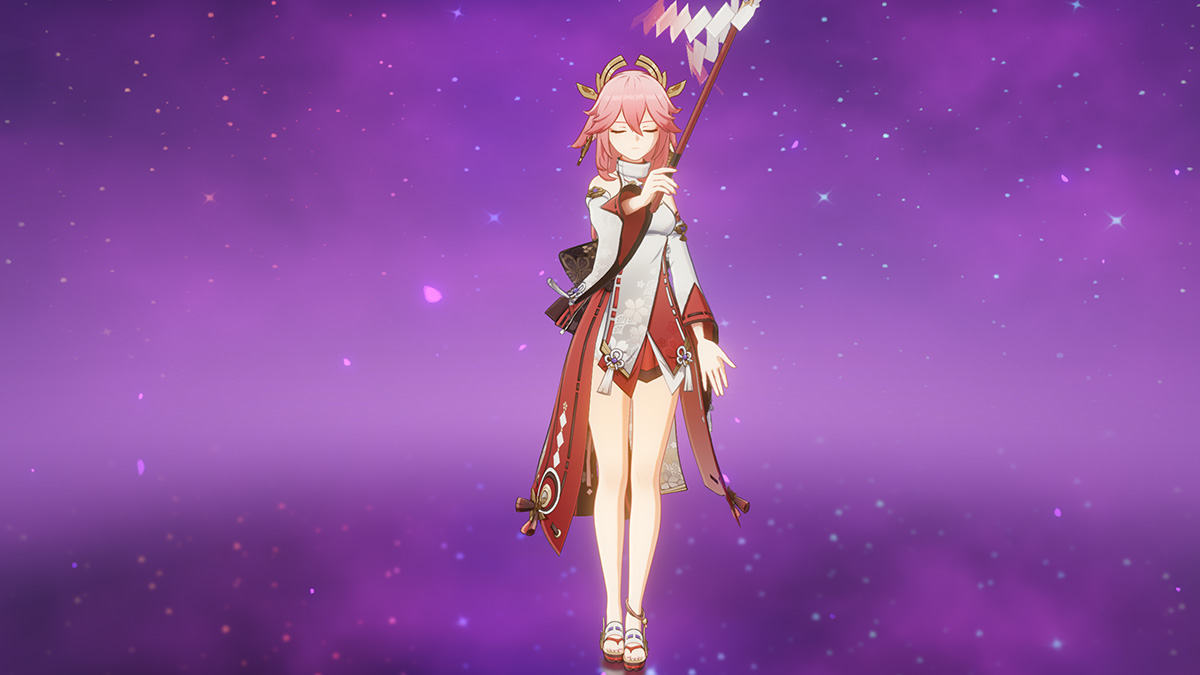 The Yae Miko main character screen in Genshin Impact