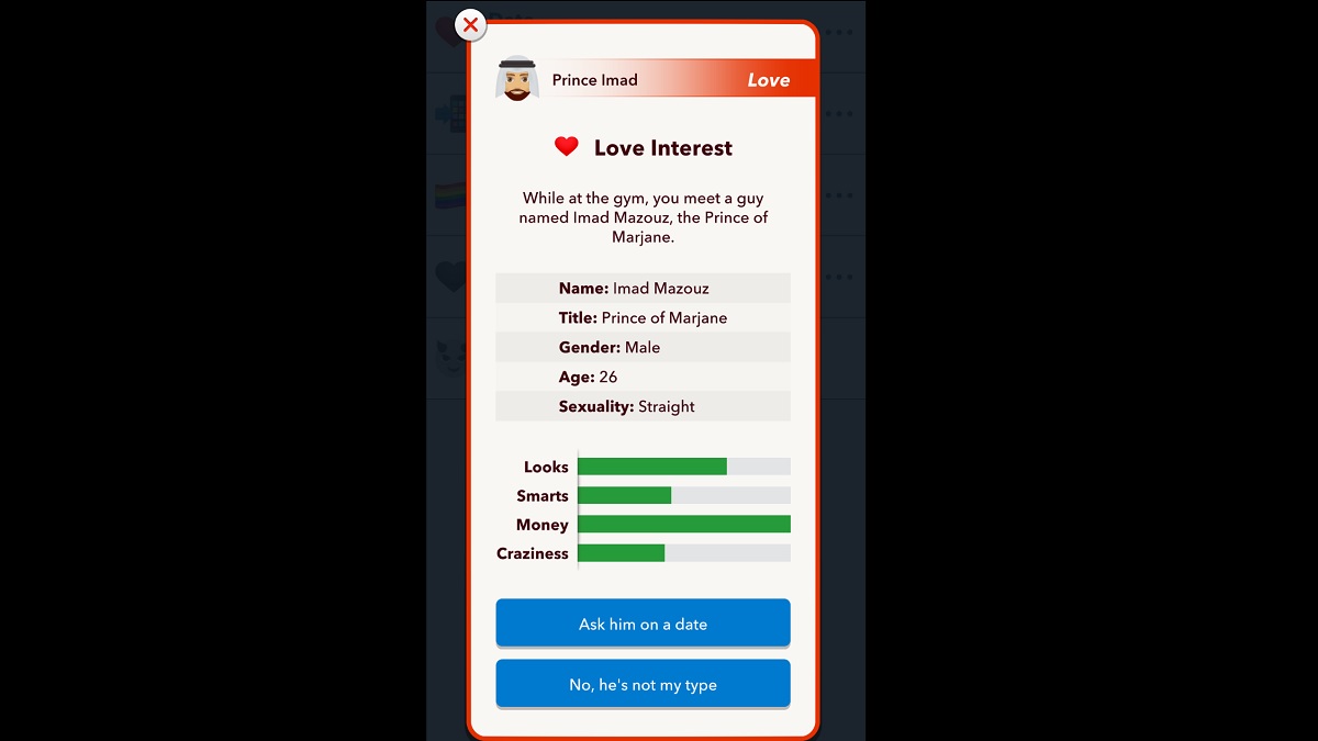 Royalty dating opportunity in BitLife