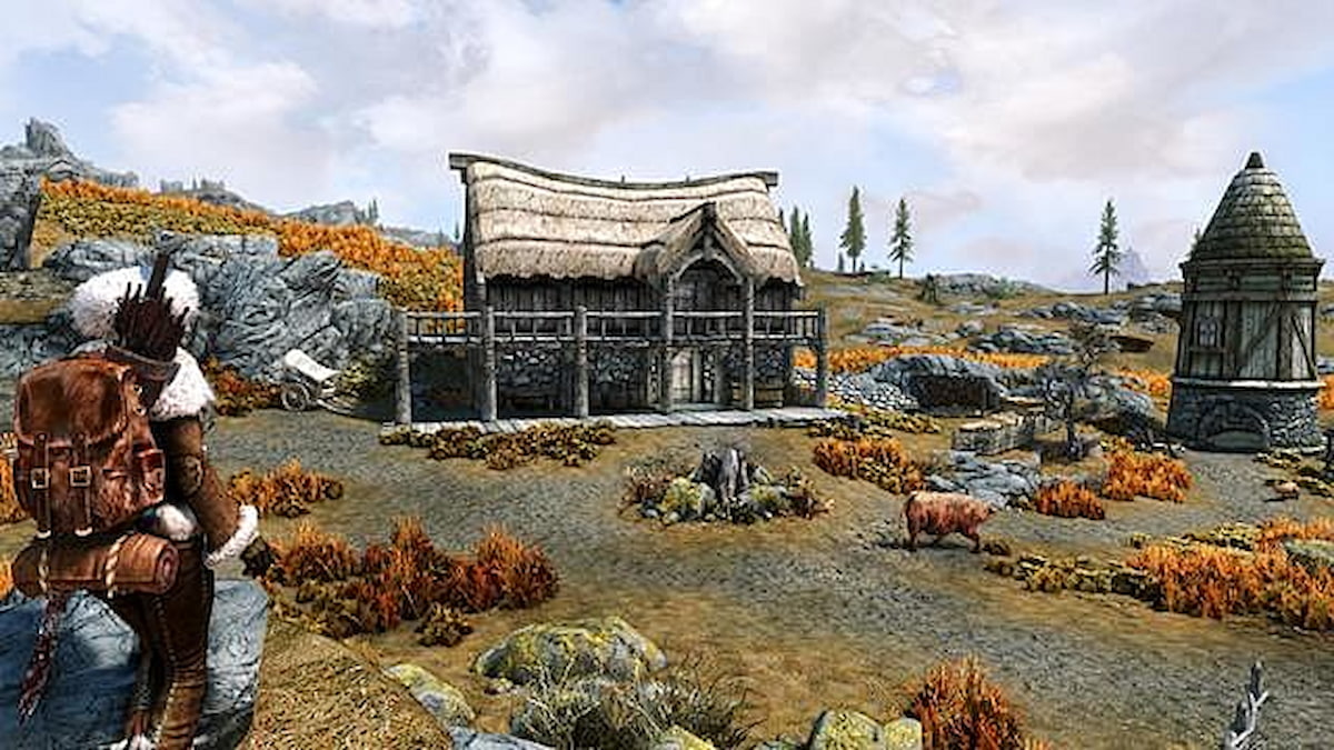 Skyrim Goldenhills Plantation Creation Club house and farm