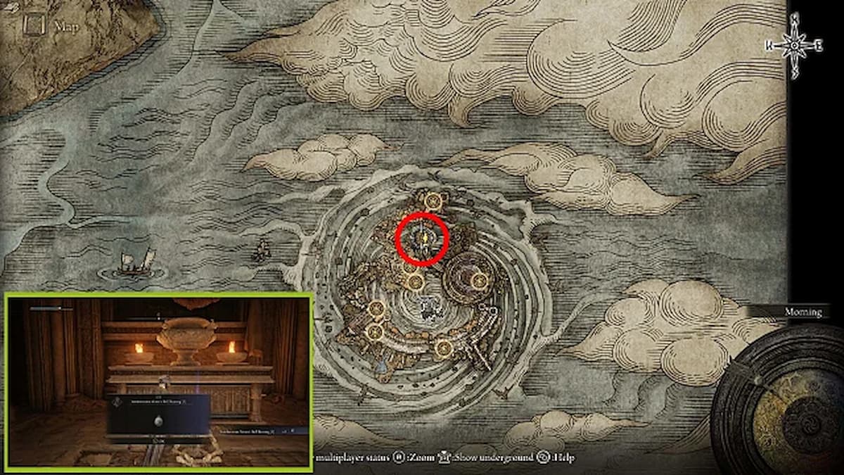 elden ring map ponting to one of the smithing stones