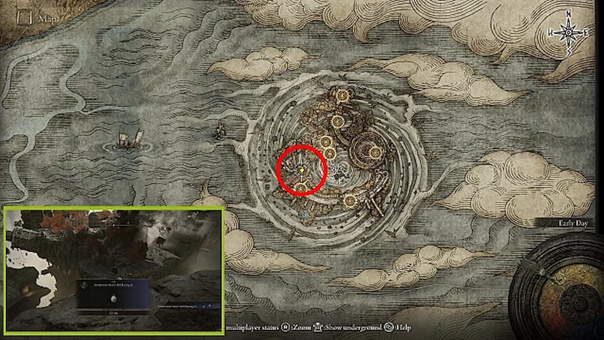 elden ring map ponting to one of the smithing stones