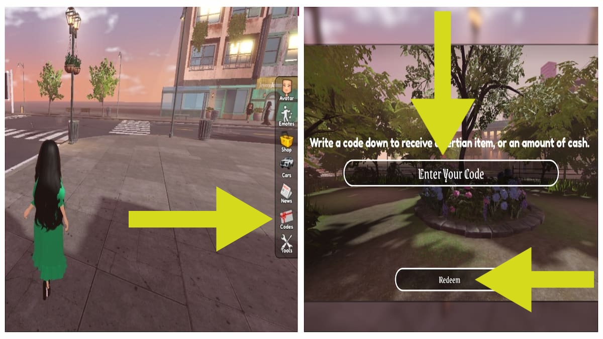 How to redeem codes in Roblox YourScene RP