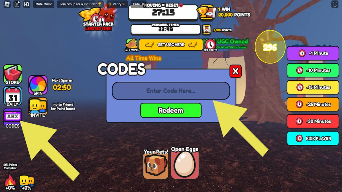 How to redeem codes in Don't Move