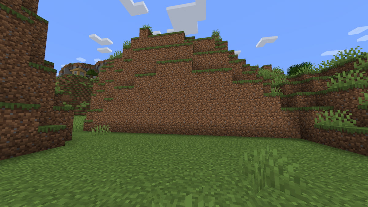 A hill of dirt blocks.