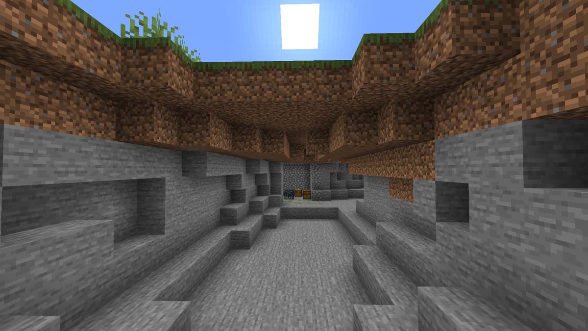 Exposed dungeon in Minecraft