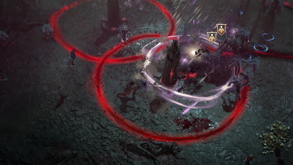 Promo image for Diablo IV, showing the player character take on enemies.