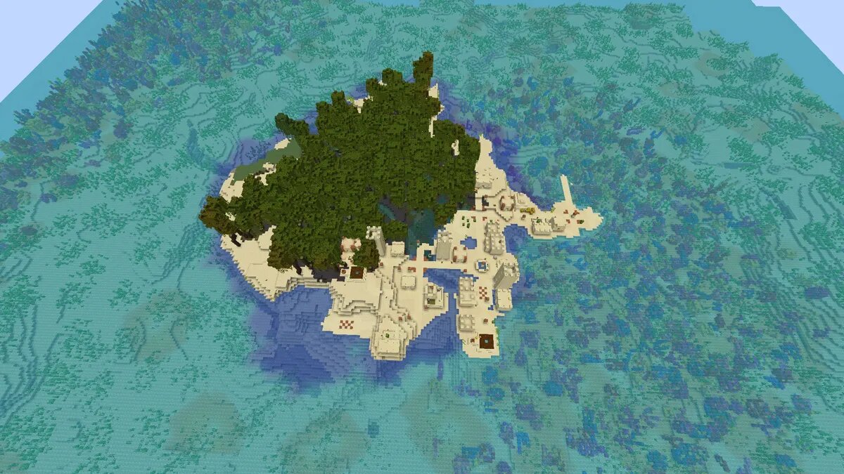 Desert island village in Minecraft