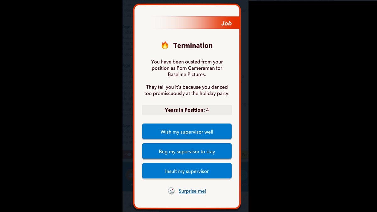 BitLife Job Termination