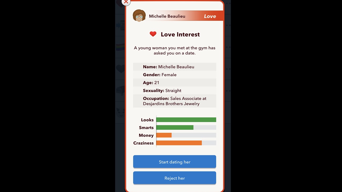 BitLife Date Screen