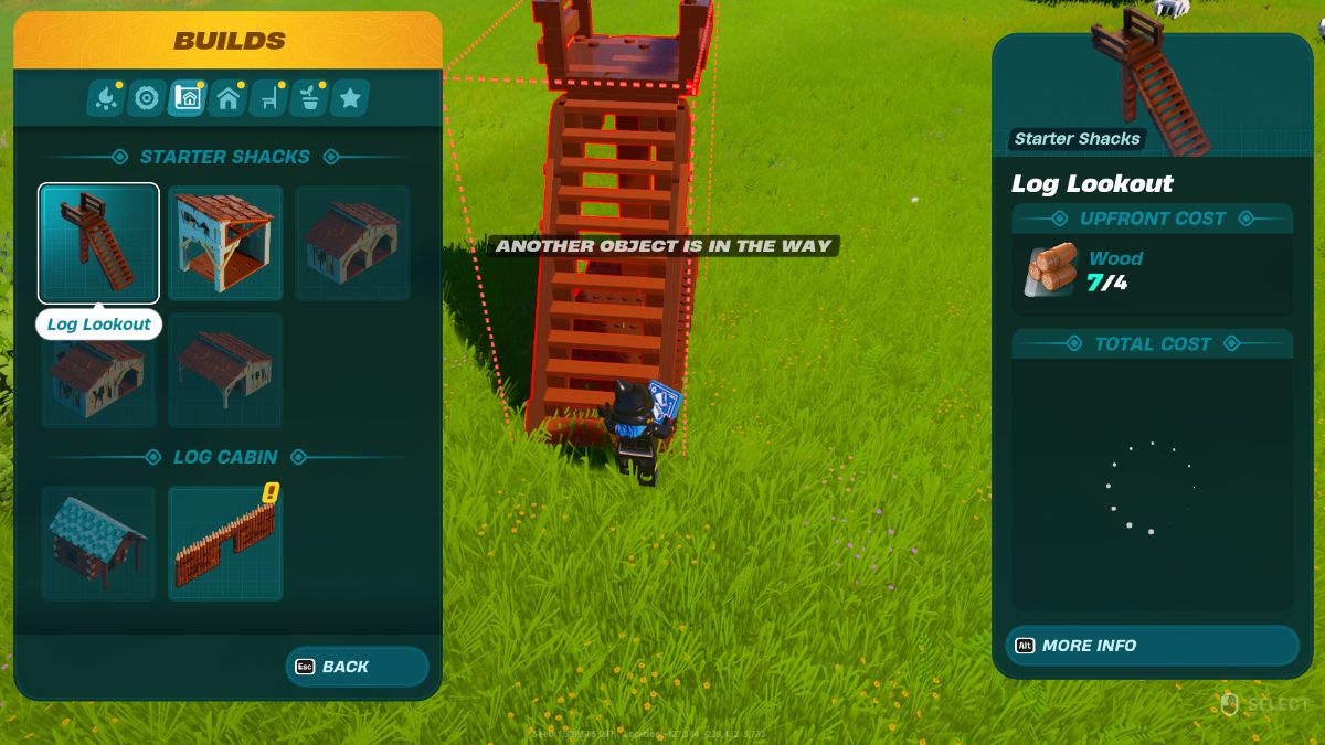 Lego builds menu in LEGO Fortnite.