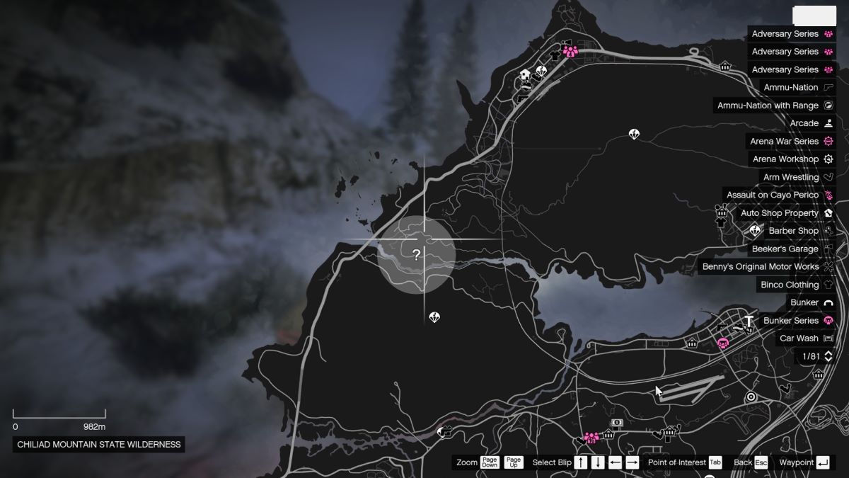 Yeti Hunt location in GTA Online.