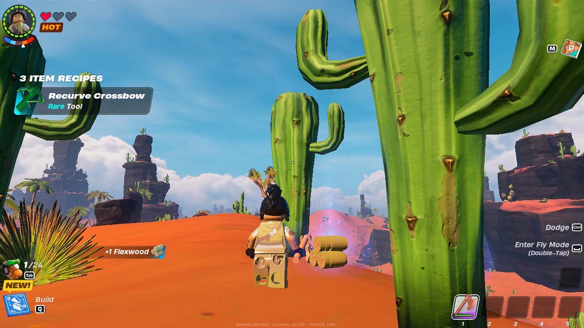 Cutting down cacti in Lego Fortnite