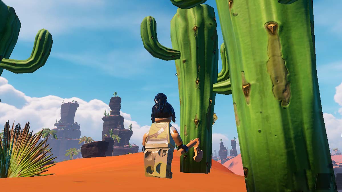 Cutting down cacti in Lego Fortnite