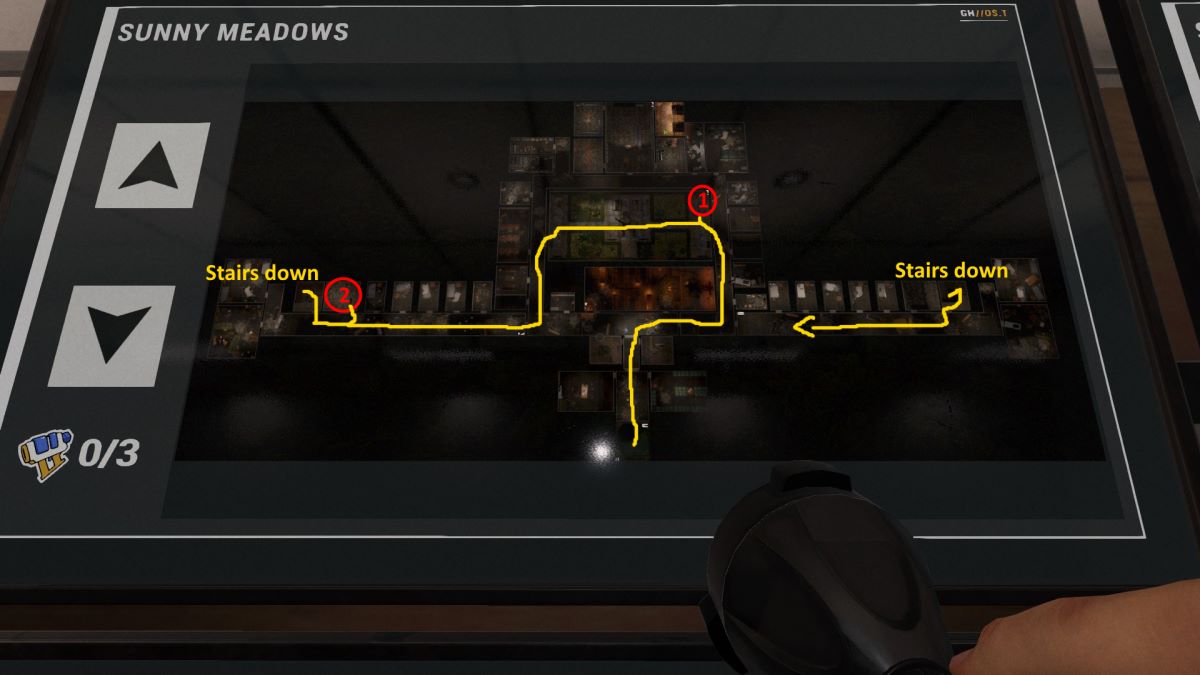 The first map for an optimal route in the Phasmophobia Holiday event 2023.