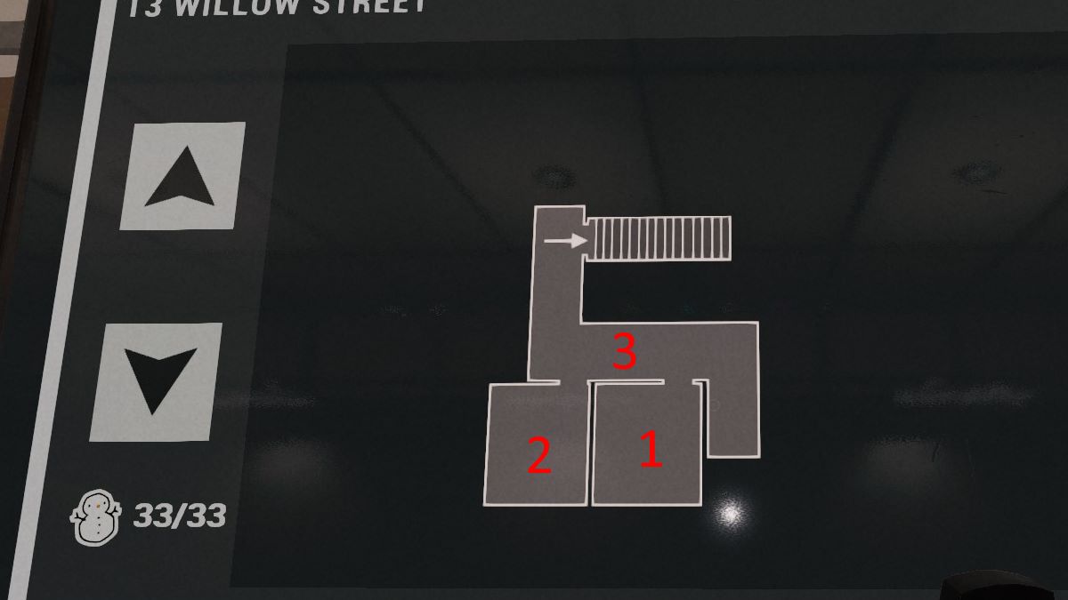 A map for the Holiday event for the Willow Street basement.