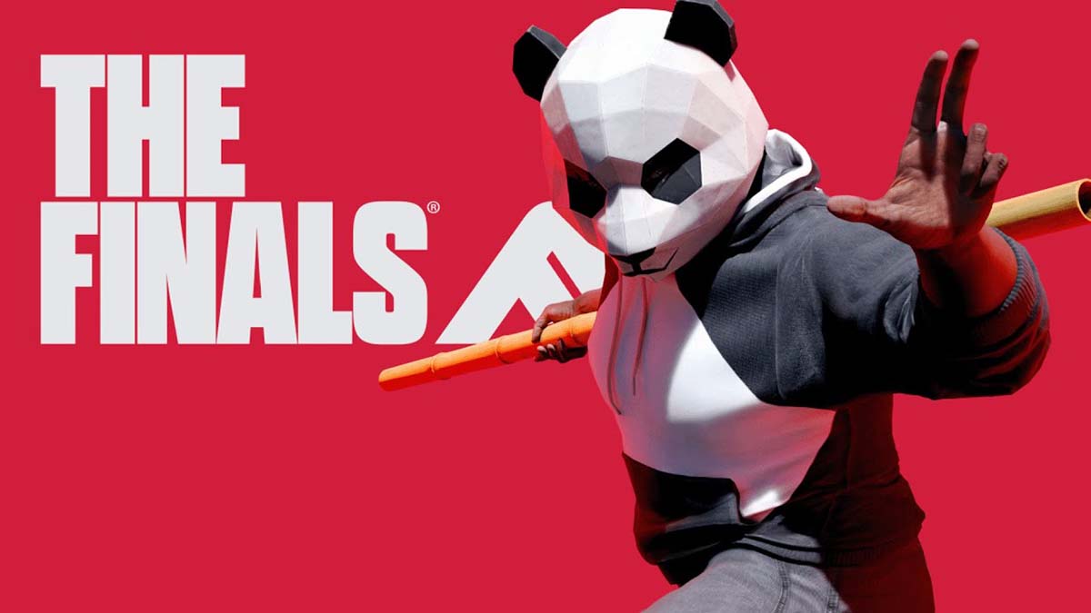 A panda character on the red background in The Finals