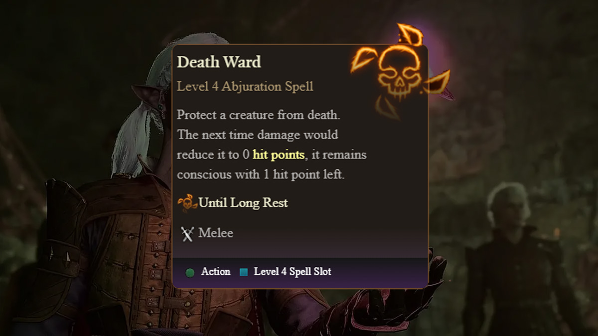 death ward tooltip in baldur's gate 3