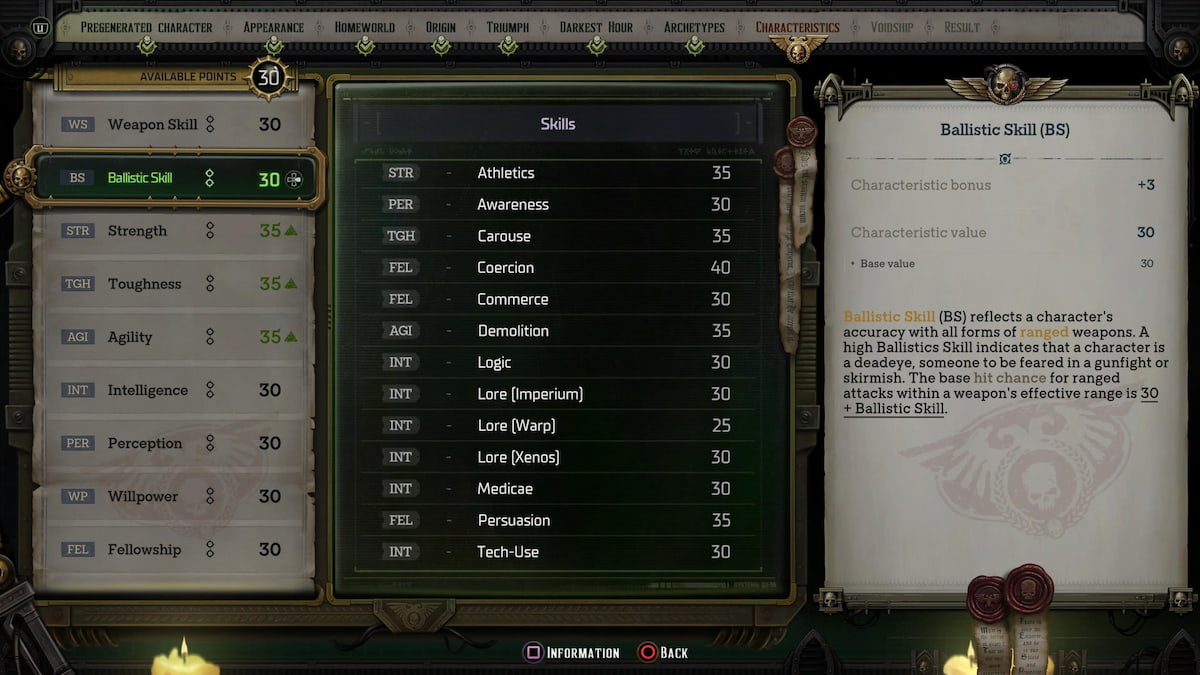 warhammer 40k rogue trader ballistic skill tooltip