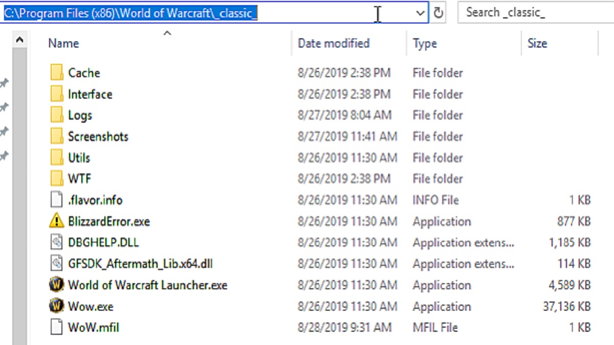 Addon files WoW