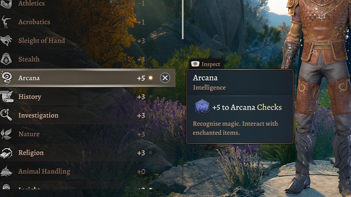 BG3 arcana feat tooltip.