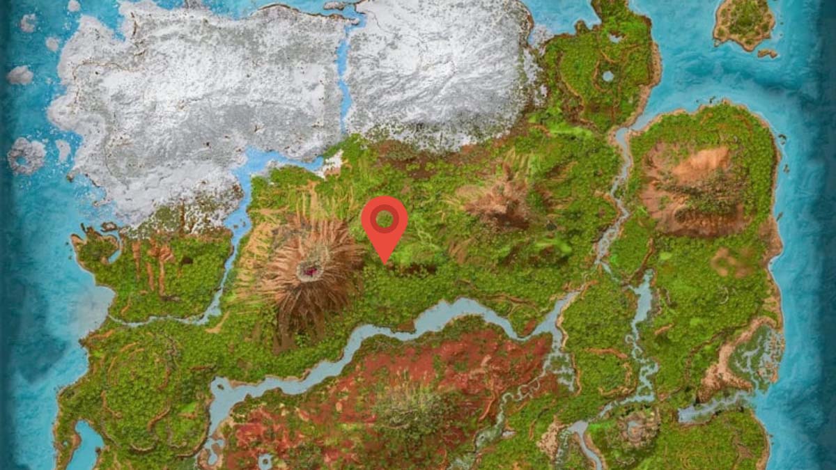 Central cave location on the Ark: Survival Ascended map