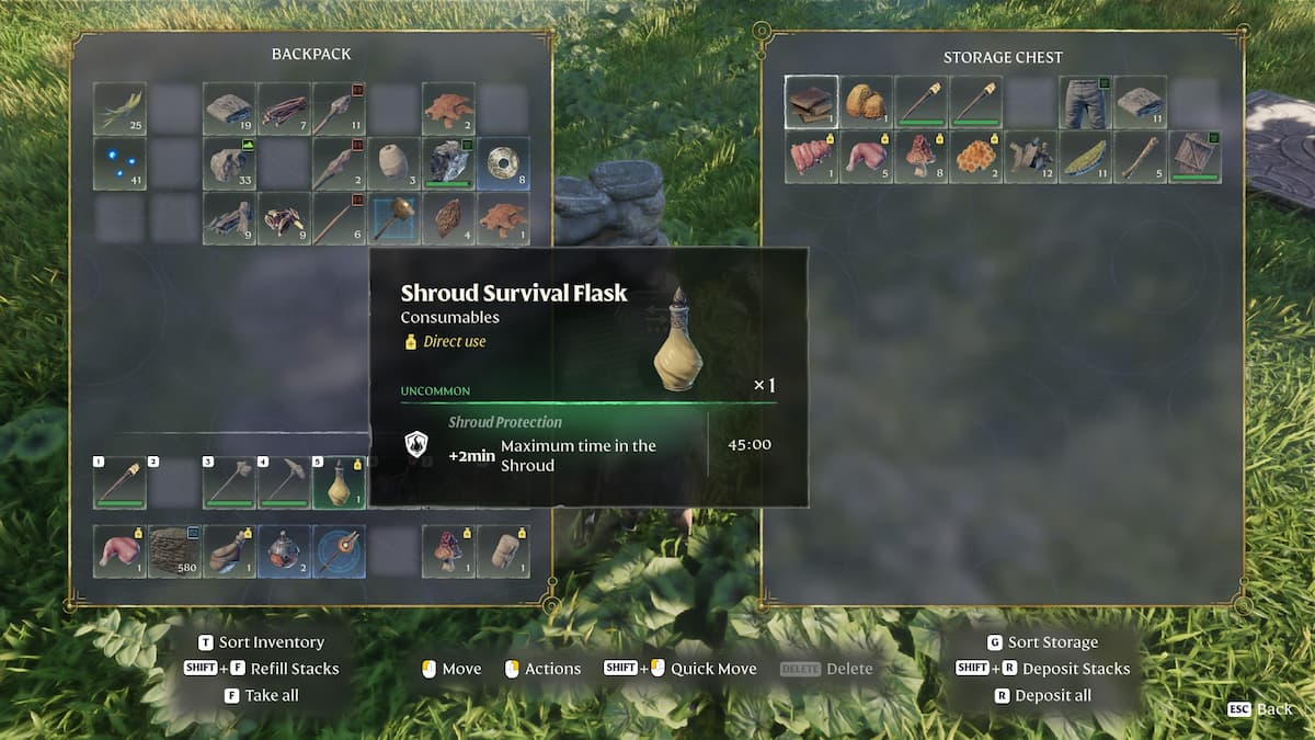 Shroud Survival Flask description.