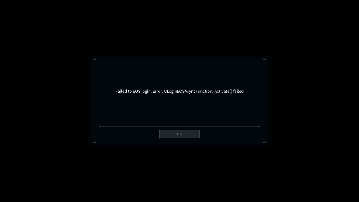 The Failed to EOS login error in Palworld