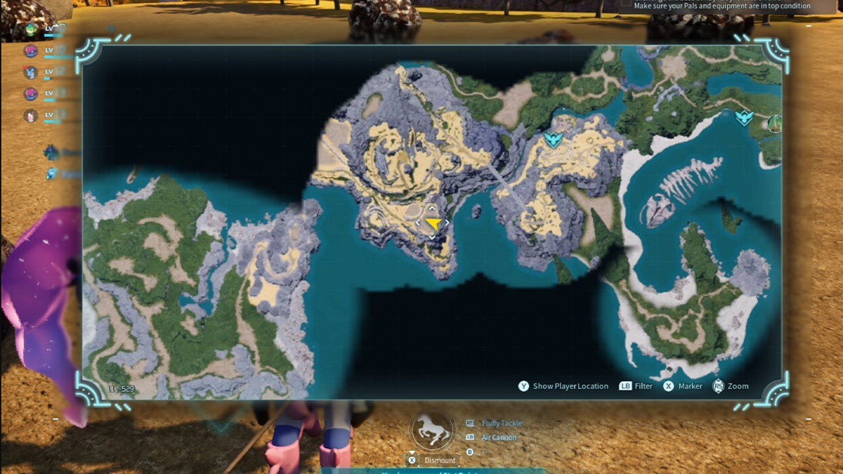 Palworld map screen