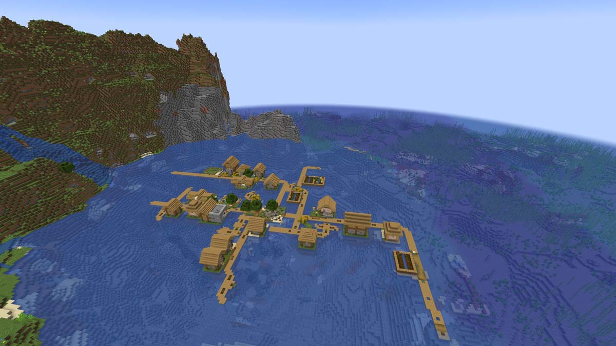 Shoreline village in Minecraft