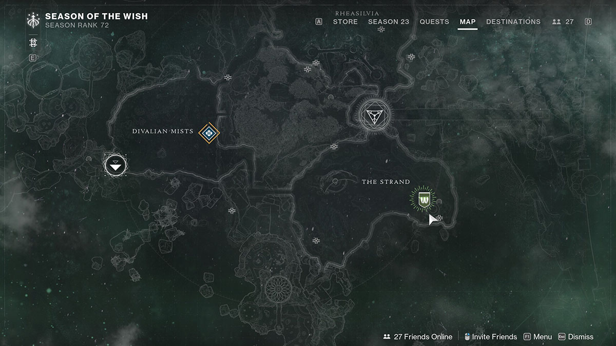 The location of the Ascendant Chest in The Strand