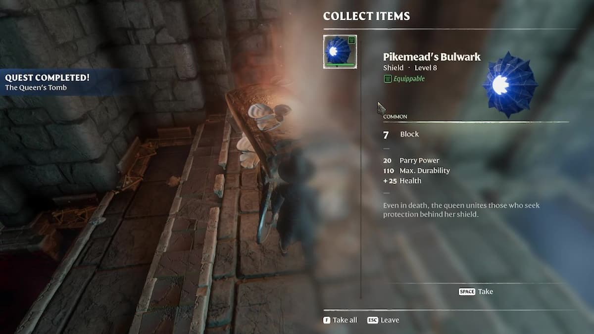 Queen's Tomb quest reward, Pikemead's Bulwark