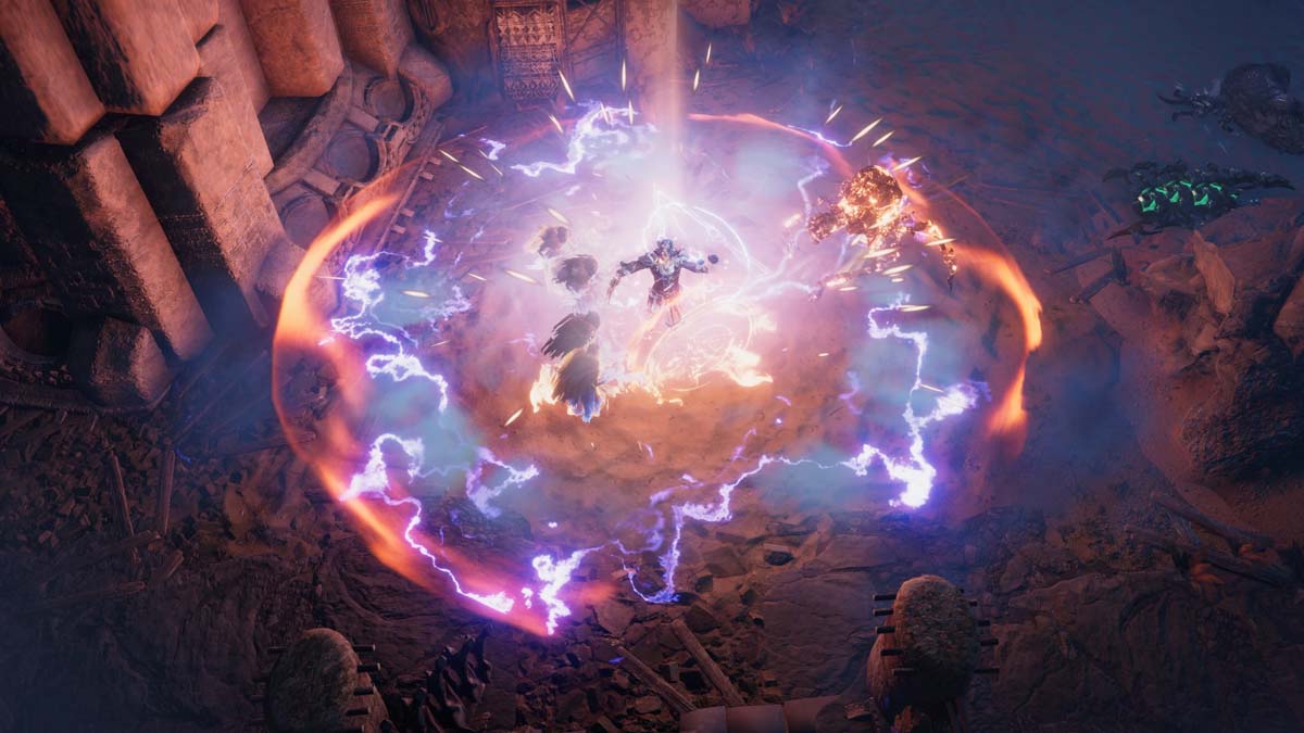 Using area of effect spell during the battle in Last Epoch