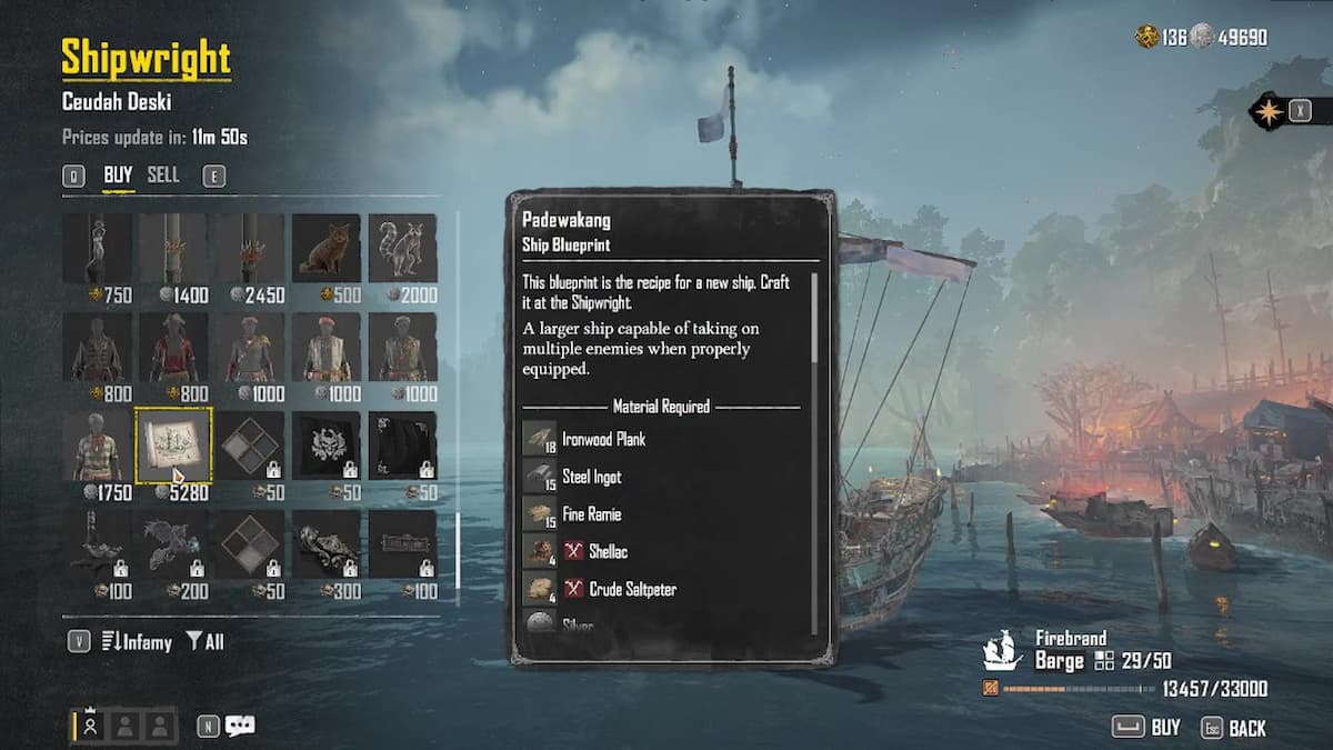 Padewakang ship blueprint cost.