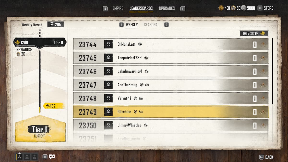 Helm Weekly Leaderboard