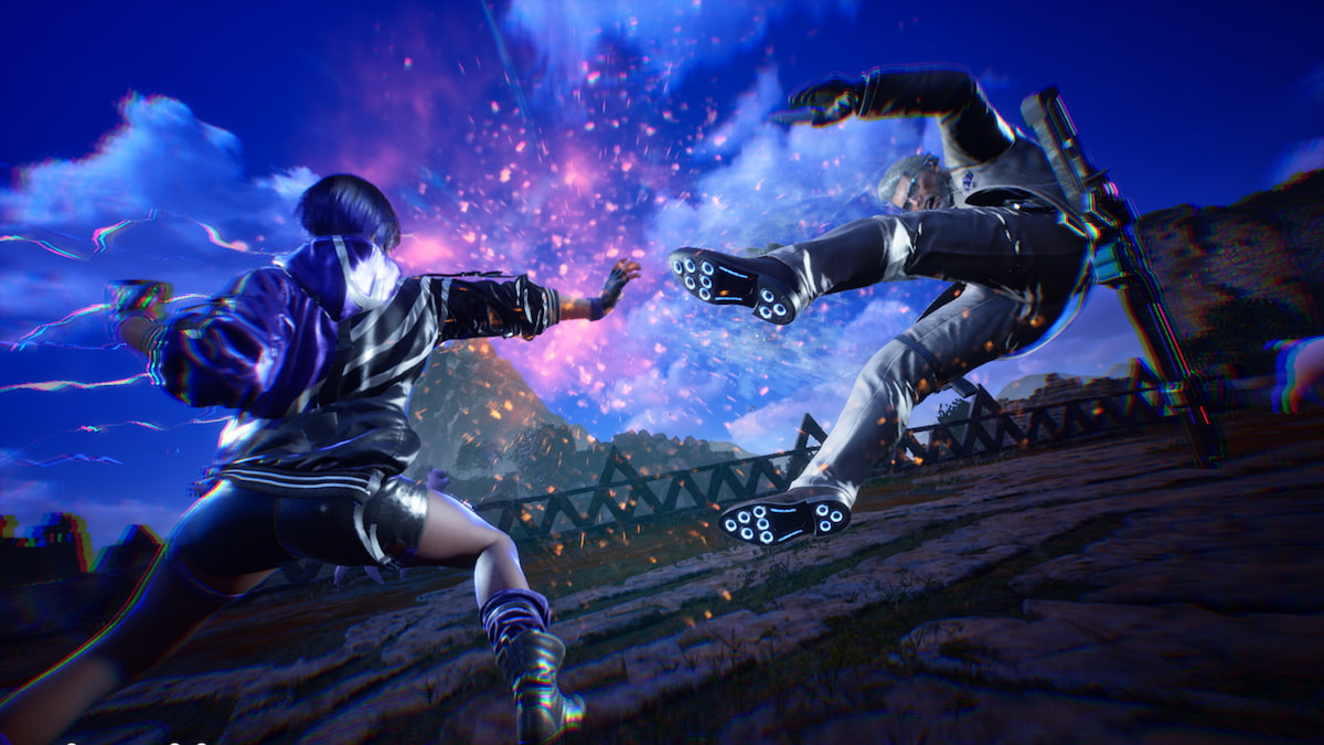 Reina punching Victor away in Tekken 8.