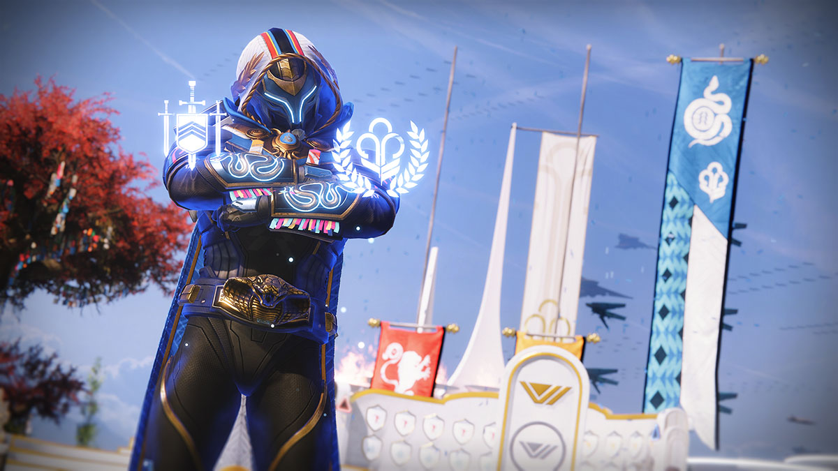 A Hunter in Guardian Games All-Stars apparel in Destiny 2