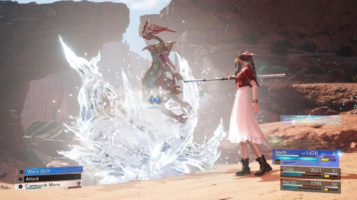 Aerith uses her magic rod in FF7 Rebirth