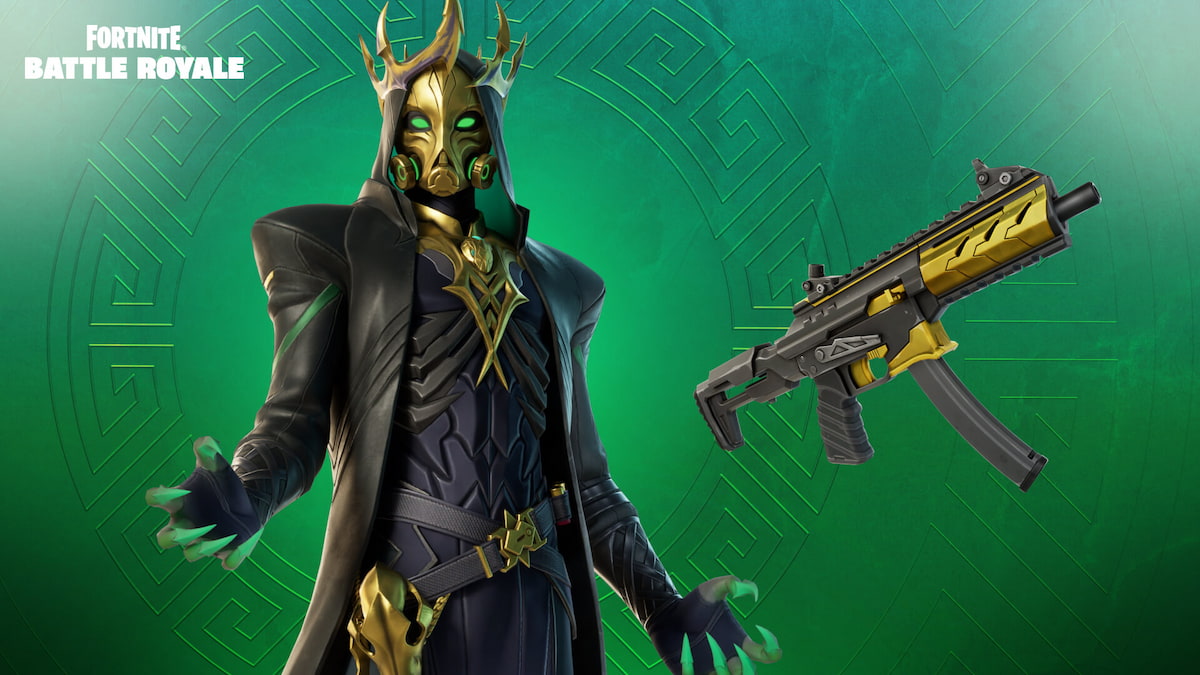 hades fortnite skin and hades smg name harbringer