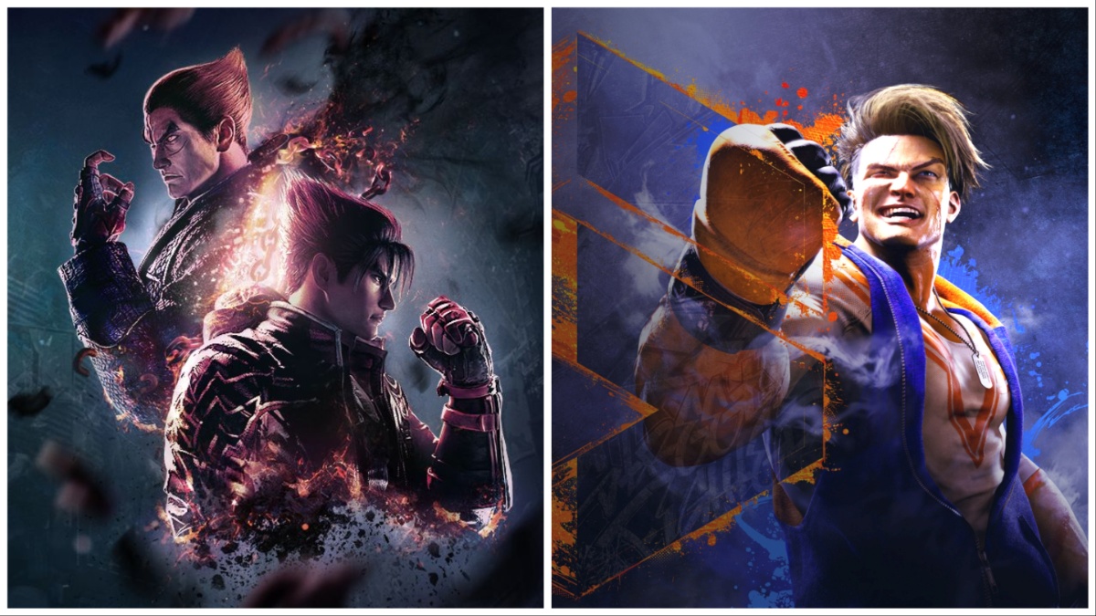 Split image of Tekken 8 and Street Fighter 6 box art